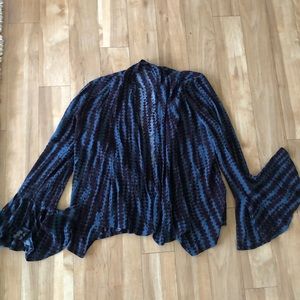 Olivaceous open front blouse/ jacket
